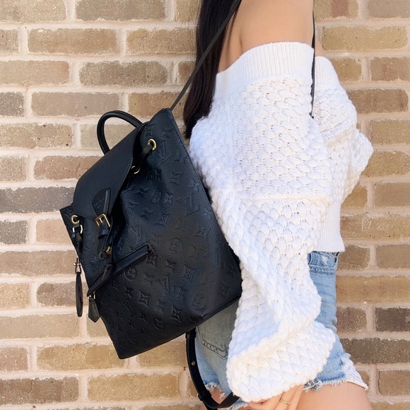 Louis Vuitton Montsouris Backpack NM Monogram Empreinte Leather PM Black - Picture 2 of 11